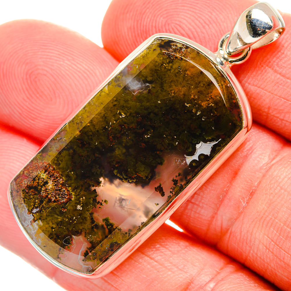 Indonesian Plume Agate Pendants handcrafted by Anasilvercos - PD33576