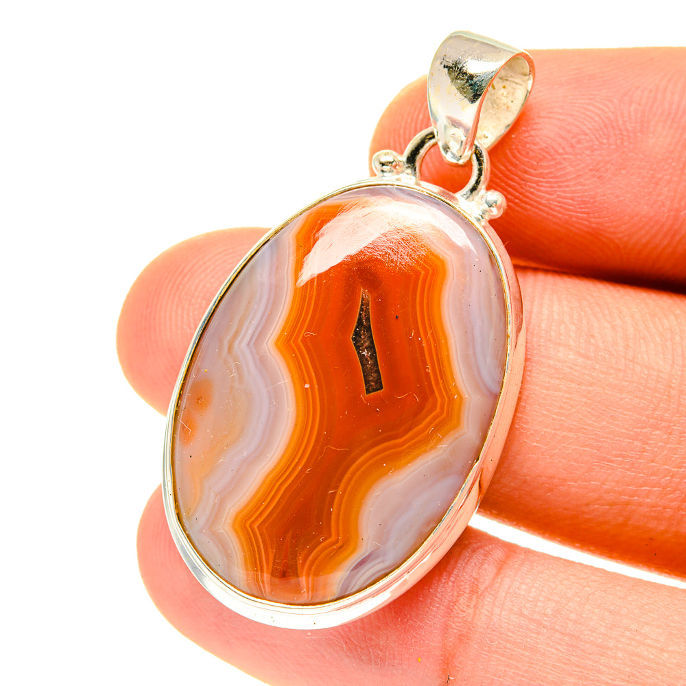 Red Botswana Agate Pendants handcrafted by Anasilvercos - PD3358