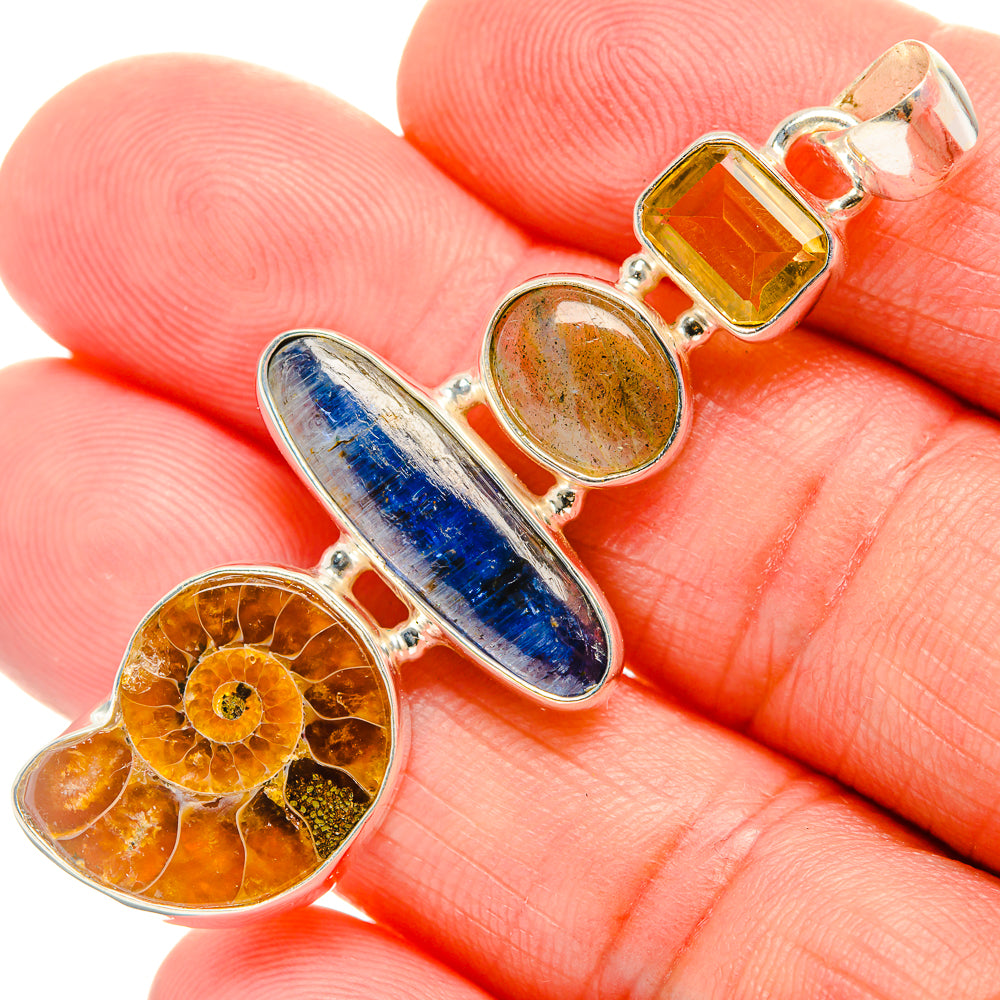 Ammonite Fossil Pendants handcrafted by Anasilvercos - PD33583