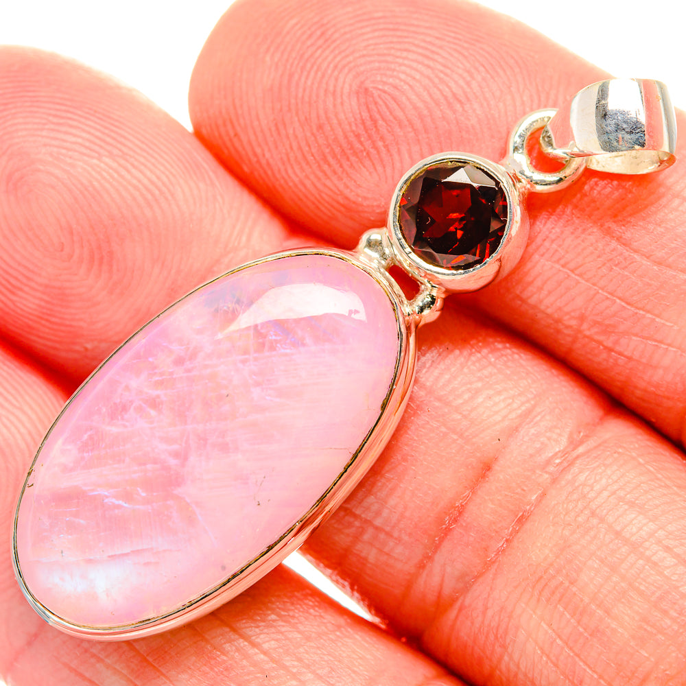 Pink Moonstone Pendants handcrafted by Anasilvercos - PD33594