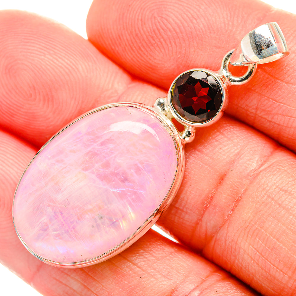Pink Moonstone Pendants handcrafted by Anasilvercos - PD33599