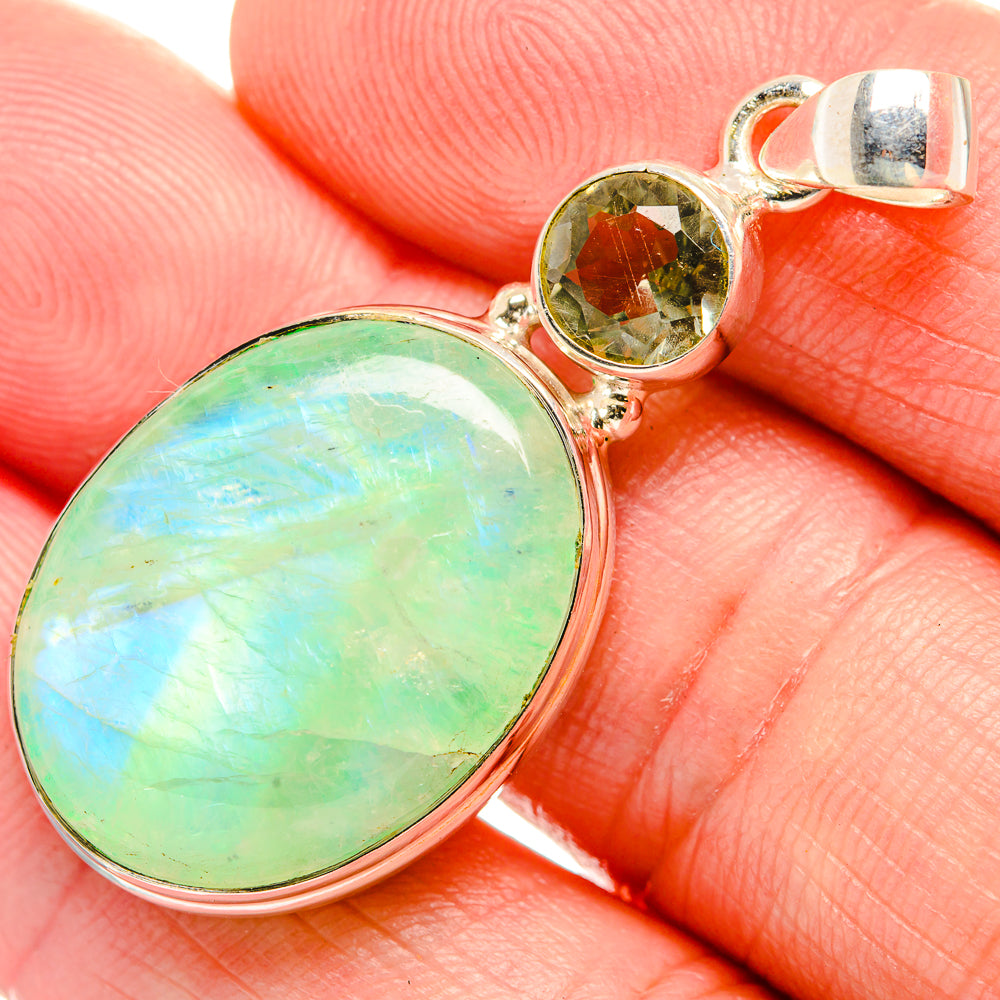 Green Moonstone Pendants handcrafted by Anasilvercos - PD33610