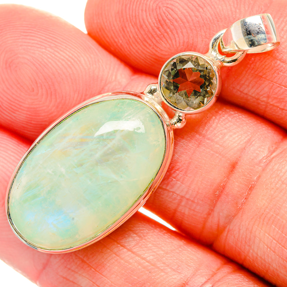 Green Moonstone Pendants handcrafted by Anasilvercos - PD33611