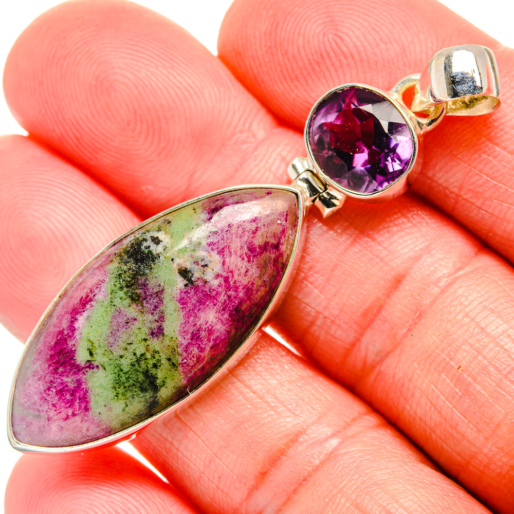 Ruby Zoisite Pendants handcrafted by Anasilvercos - PD33632
