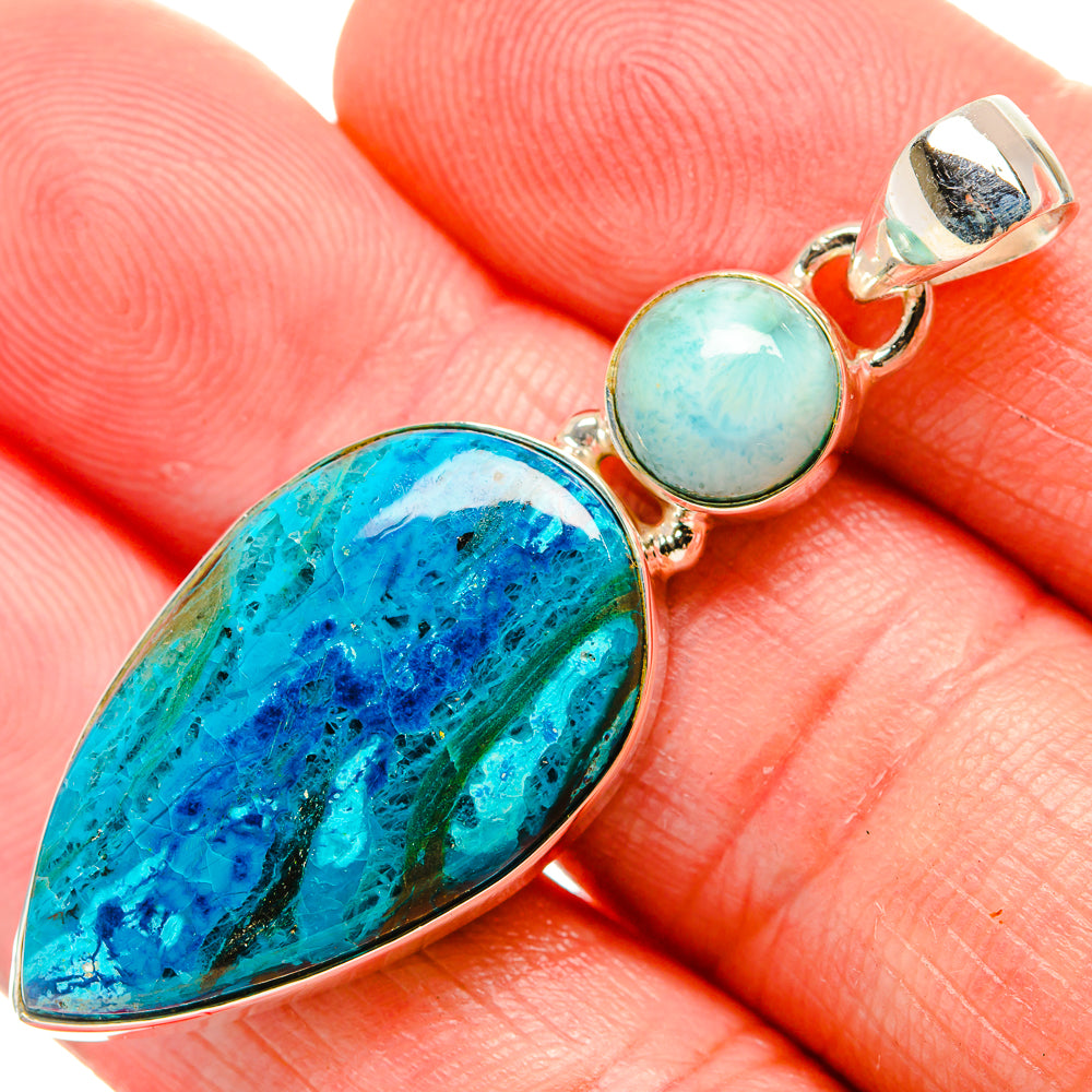 Chrysocolla Pendants handcrafted by Anasilvercos - PD33637