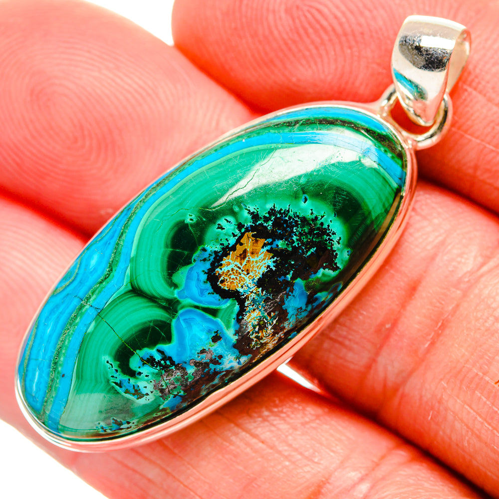 Malachite In Chrysocolla Pendants handcrafted by Anasilvercos - PD33647