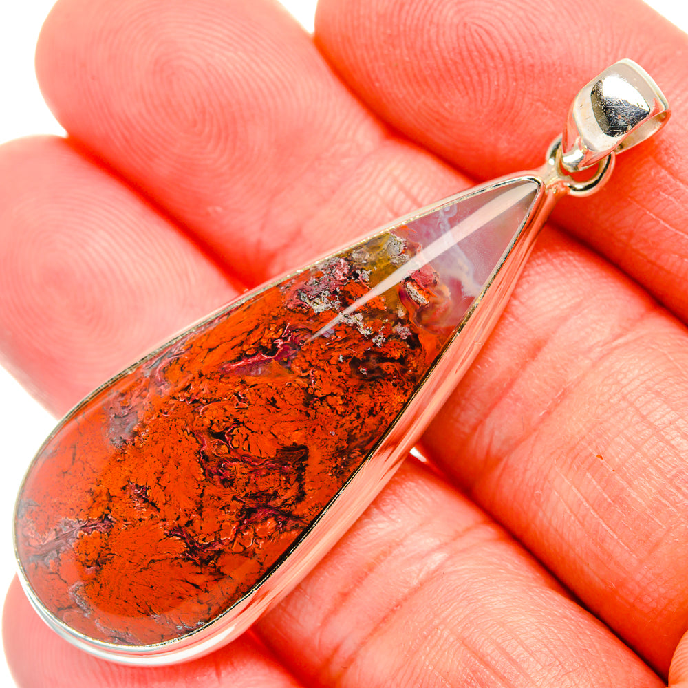 Indonesian Plume Agate Pendants handcrafted by Anasilvercos - PD33672