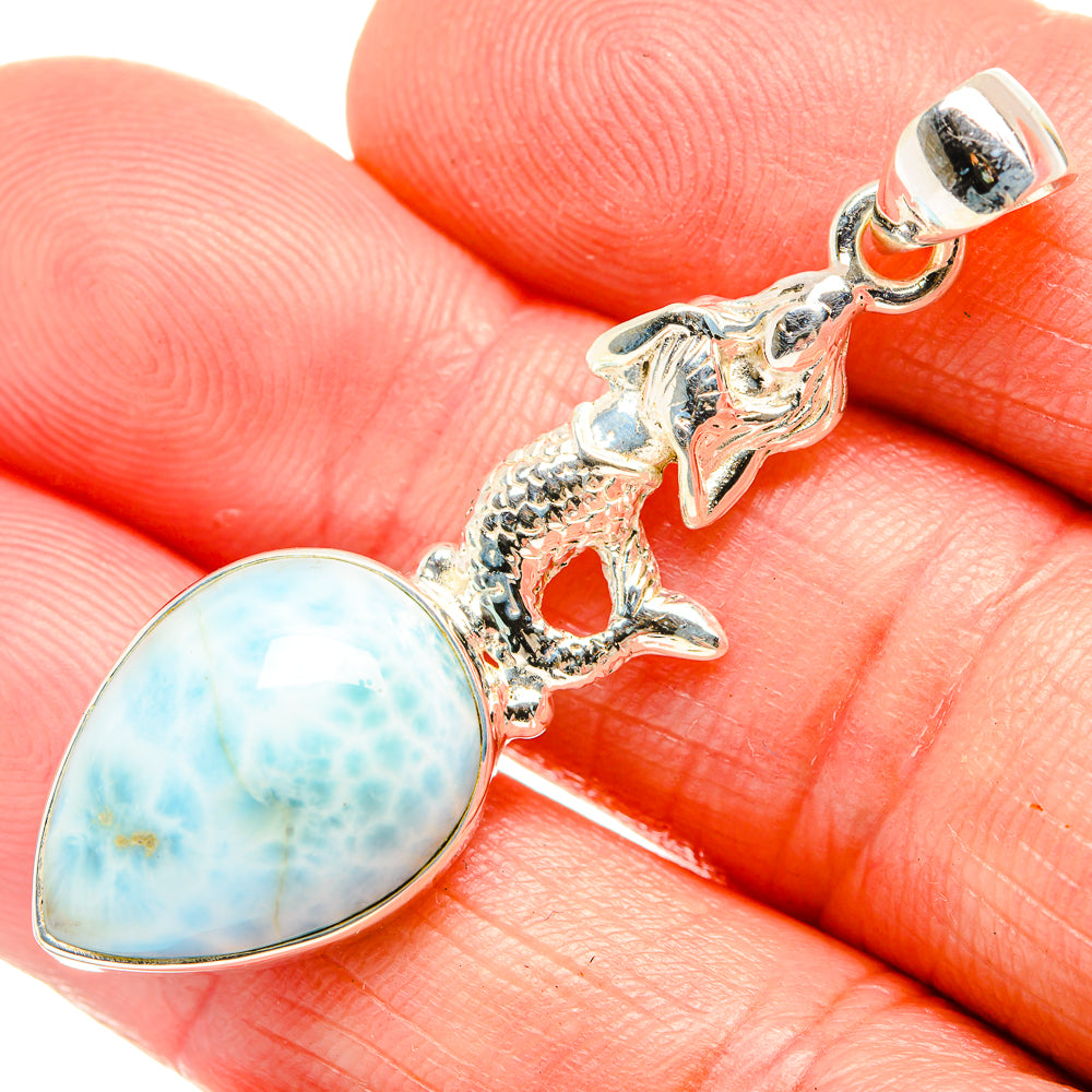 Larimar Mermaid Pendants handcrafted by Anasilvercos - PD33678