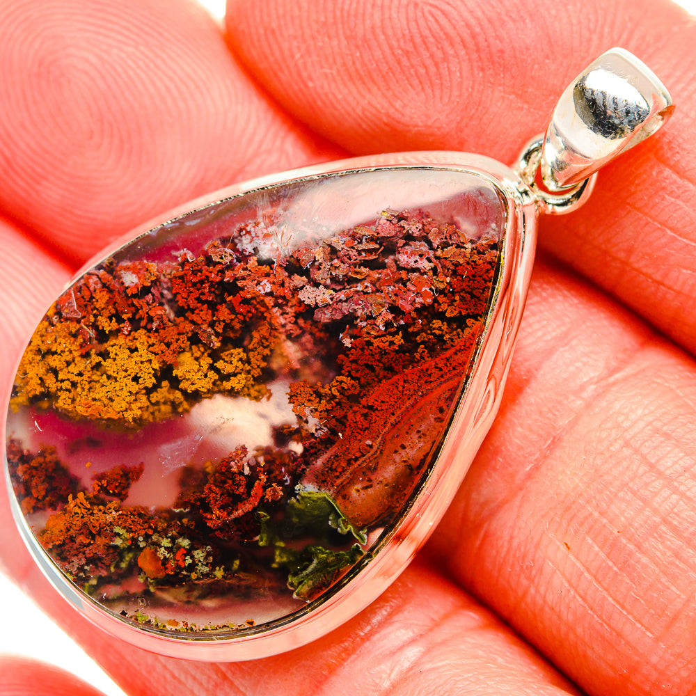 Indonesian Plume Agate Pendants handcrafted by Anasilvercos - PD33685