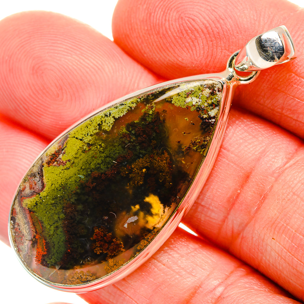 Indonesian Plume Agate Pendants handcrafted by Anasilvercos - PD33689