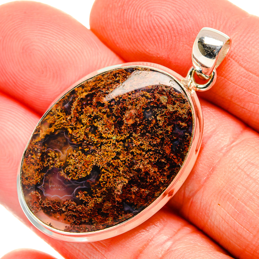 Indonesian Plume Agate Pendants handcrafted by Anasilvercos - PD33690