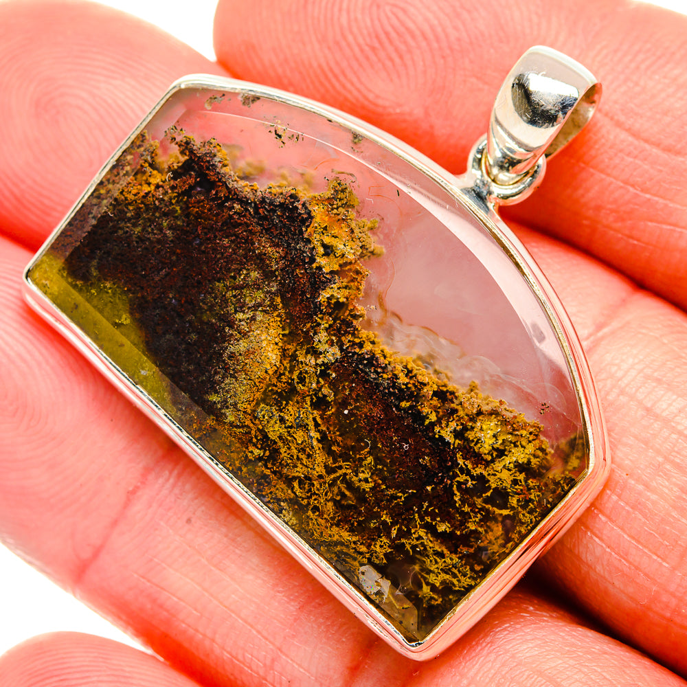 Indonesian Plume Agate Pendants handcrafted by Anasilvercos - PD33692