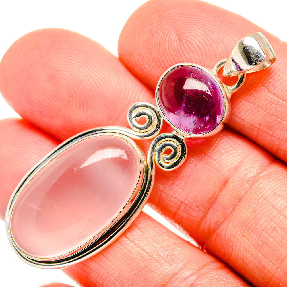 Rose Quartz Pendants handcrafted by Anasilvercos - PD33707