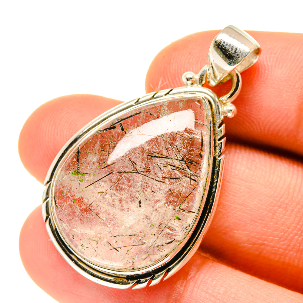 Tourmalinated Quartz Pendants handcrafted by Anasilvercos - PD3372