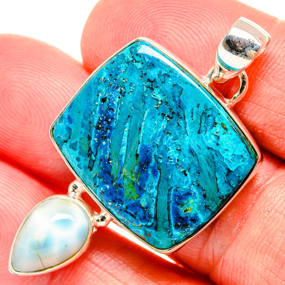 Chrysocolla Pendants handcrafted by Anasilvercos - PD33725