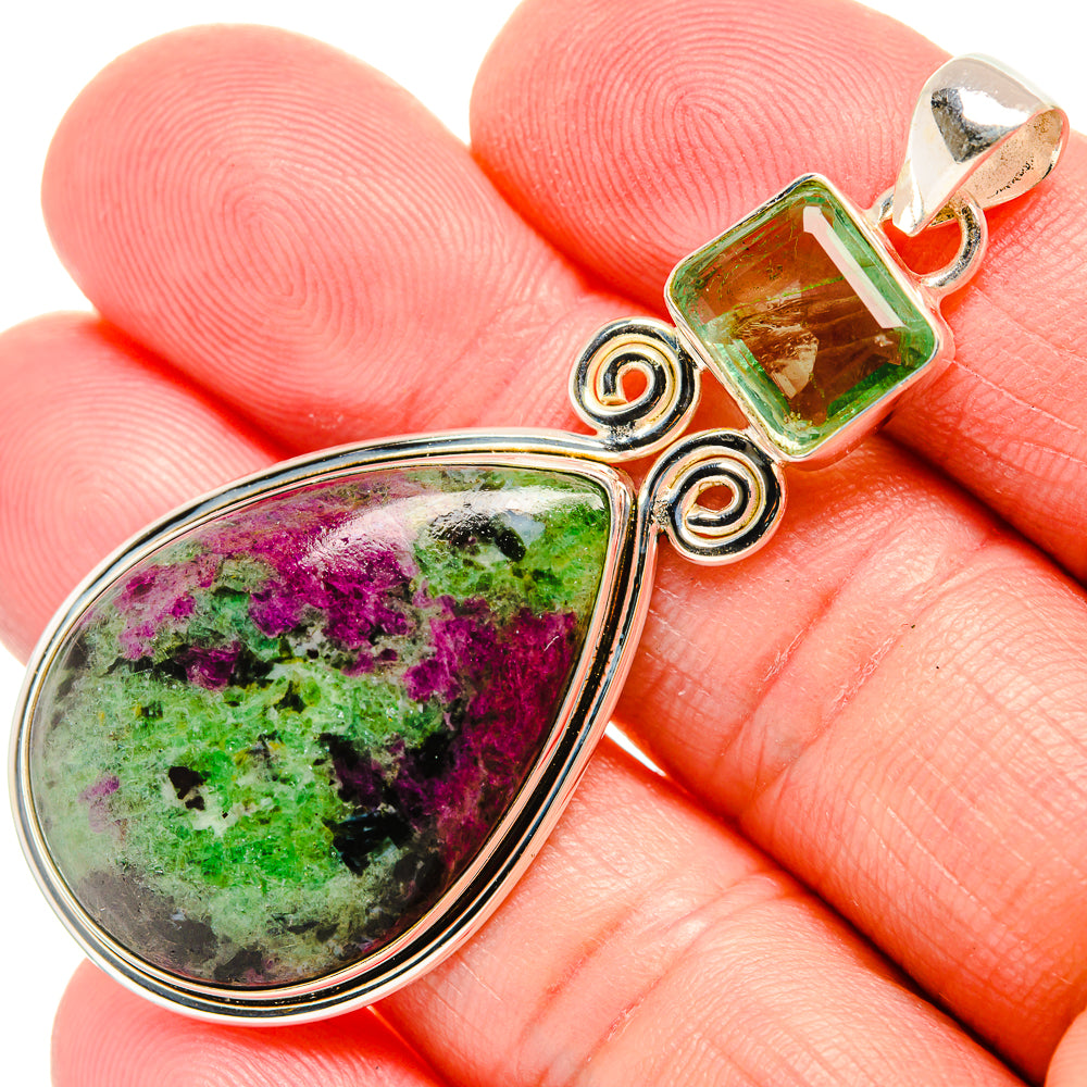 Ruby Zoisite Pendants handcrafted by Anasilvercos - PD33734