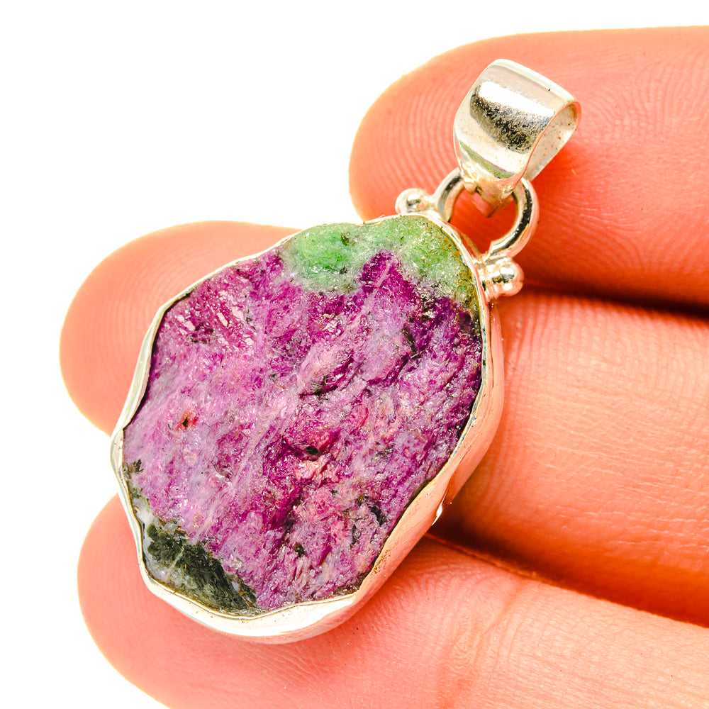Ruby Zoisite Pendants handcrafted by Anasilvercos - PD3375