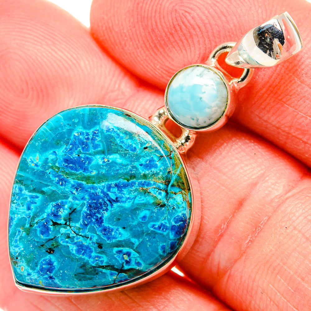 Chrysocolla Pendants handcrafted by Anasilvercos - PD33756
