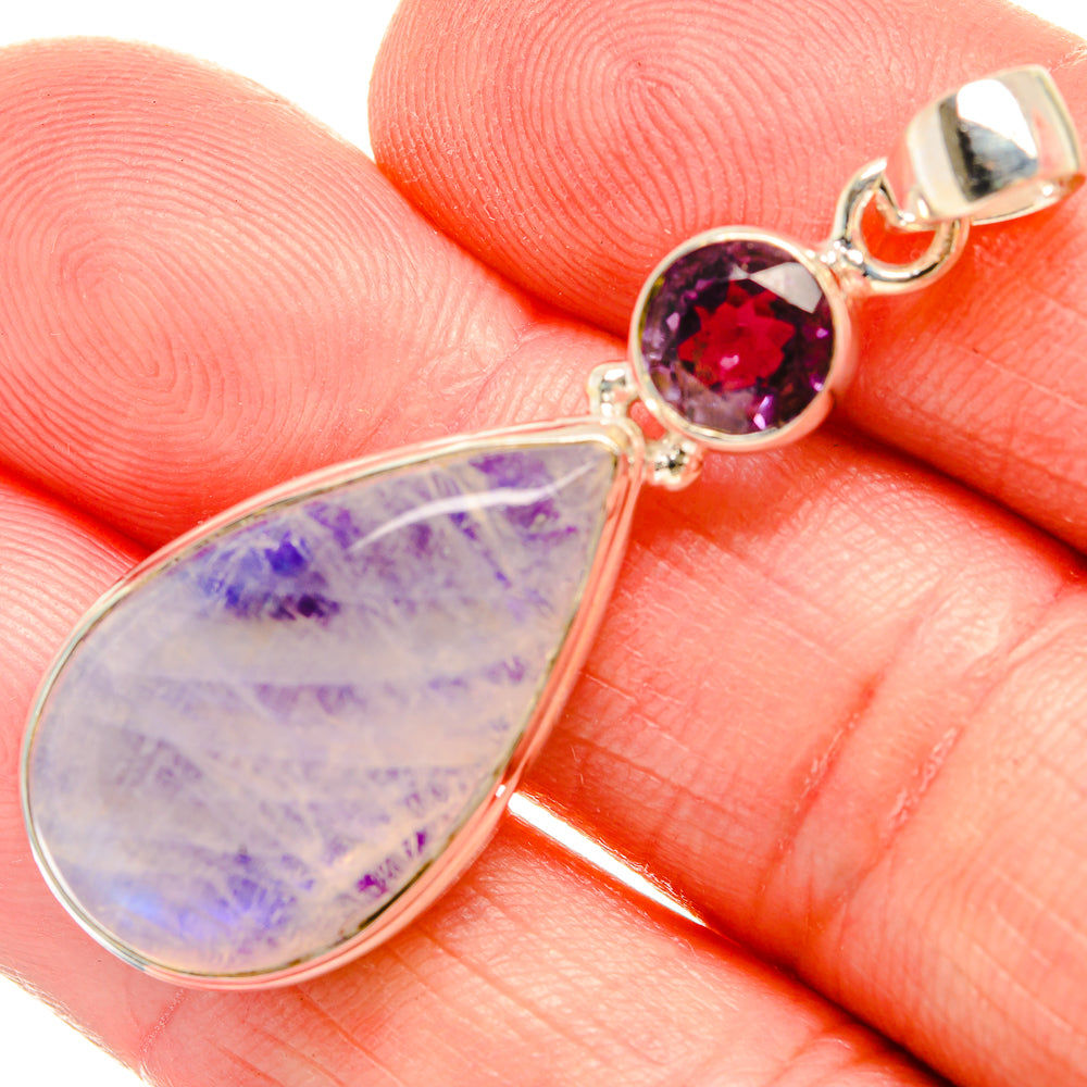 Rainbow Moonstone Pendants handcrafted by Anasilvercos - PD33795