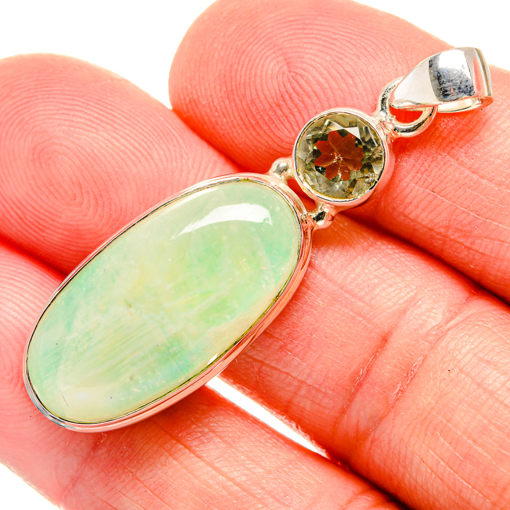 Green Moonstone Pendants handcrafted by Anasilvercos - PD33797