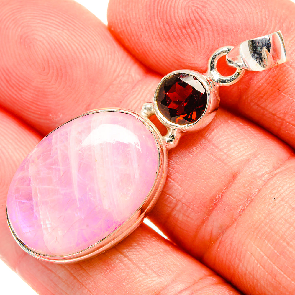 Pink Moonstone Pendants handcrafted by Anasilvercos - PD33798
