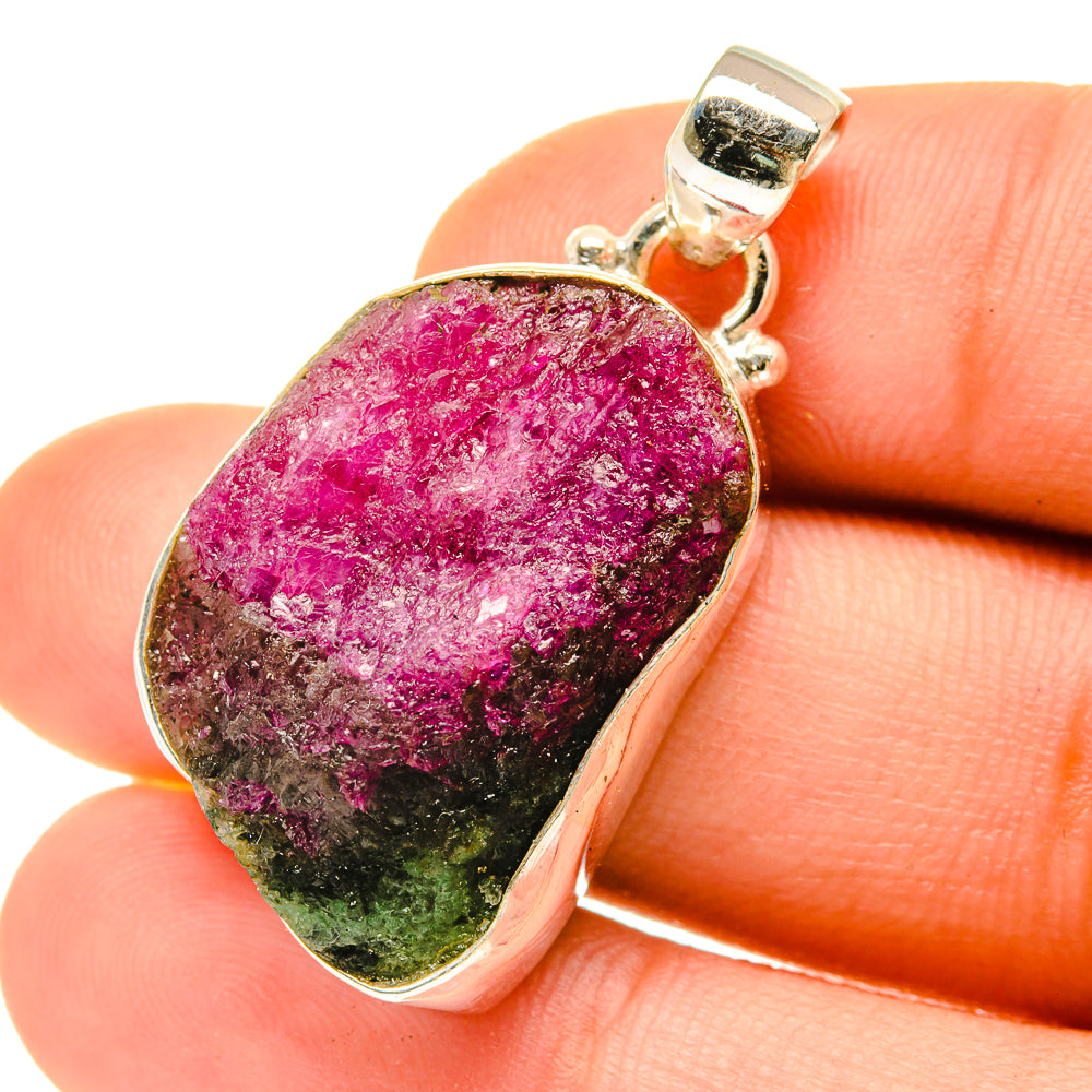 Ruby Zoisite Pendants handcrafted by Anasilvercos - PD3381