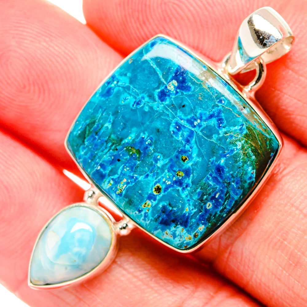 Chrysocolla Pendants handcrafted by Anasilvercos - PD33815