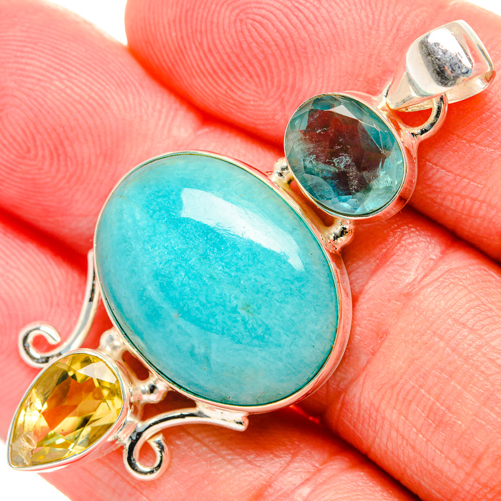 Amazonite Pendants handcrafted by Anasilvercos - PD33816