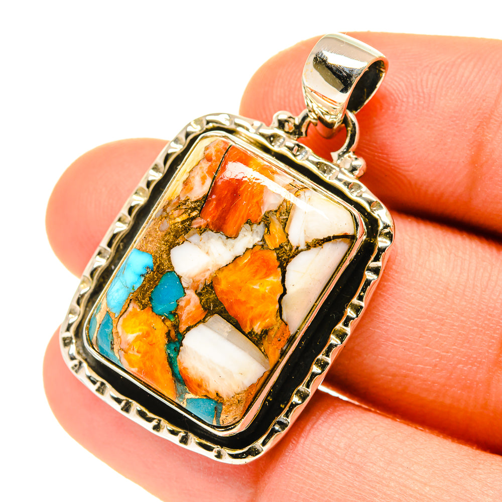 Blue Copper Composite Turquoise Pendants handcrafted by Anasilvercos - PD3389