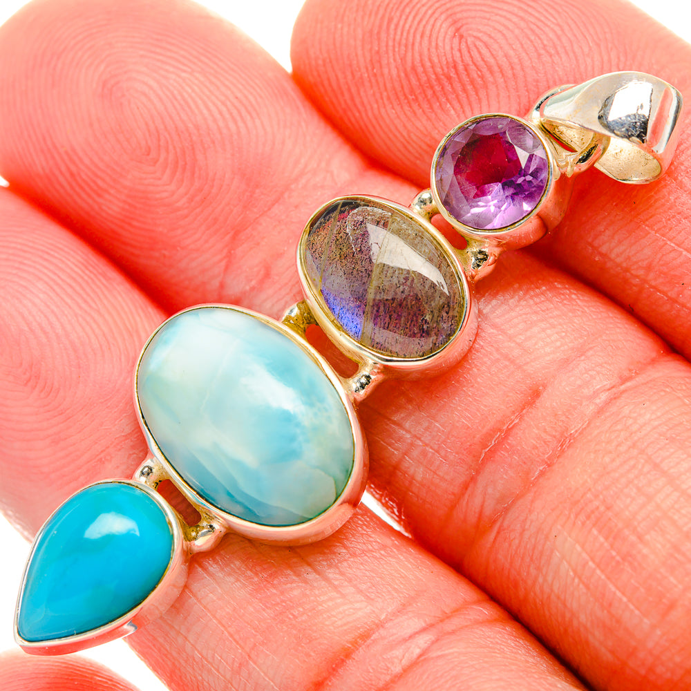 Larimar Pendants handcrafted by Anasilvercos - PD33891