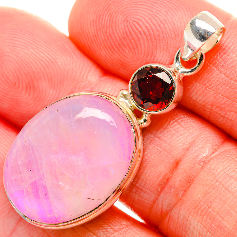 Pink Moonstone Pendants handcrafted by Anasilvercos - PD33908