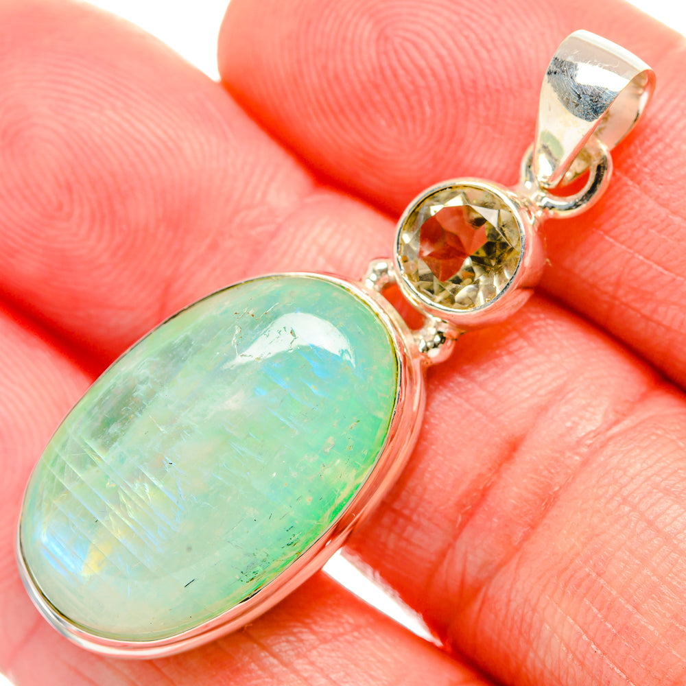 Green Moonstone Pendants handcrafted by Anasilvercos - PD33910
