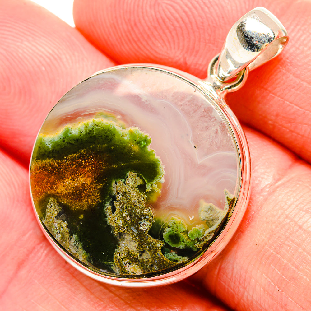Indonesian Plume Agate Pendants handcrafted by Anasilvercos - PD33916