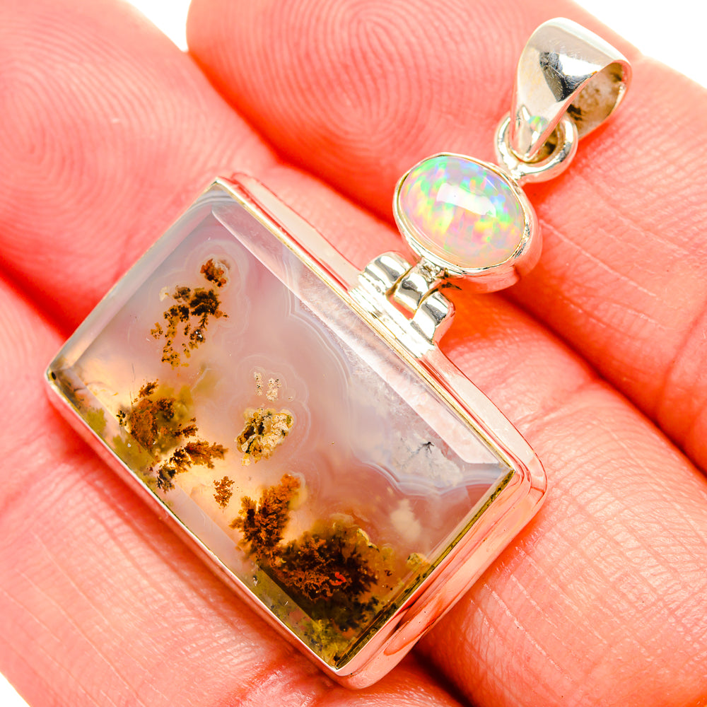 Indonesian Plume Agate Pendants handcrafted by Anasilvercos - PD33917