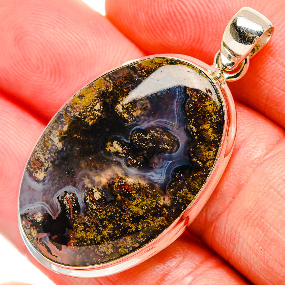 Indonesian Plume Agate Pendants handcrafted by Anasilvercos - PD33920