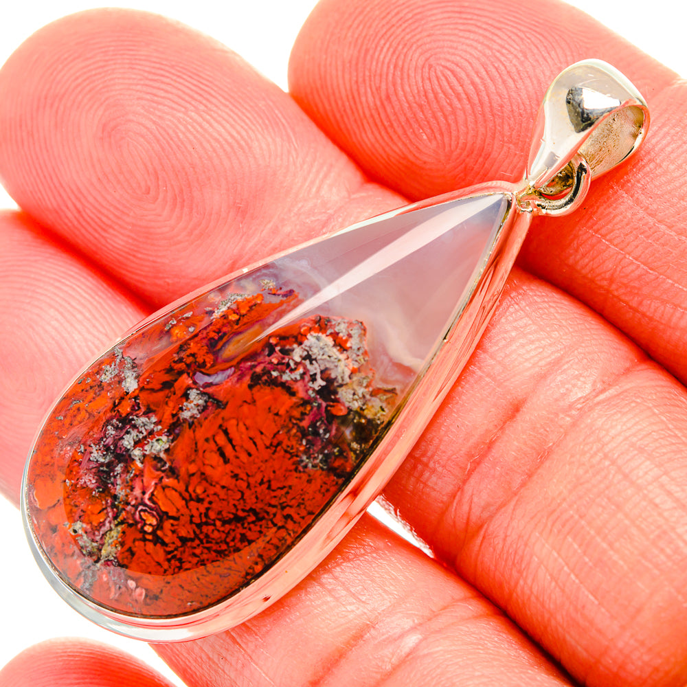 Indonesian Plume Agate Pendants handcrafted by Anasilvercos - PD33921