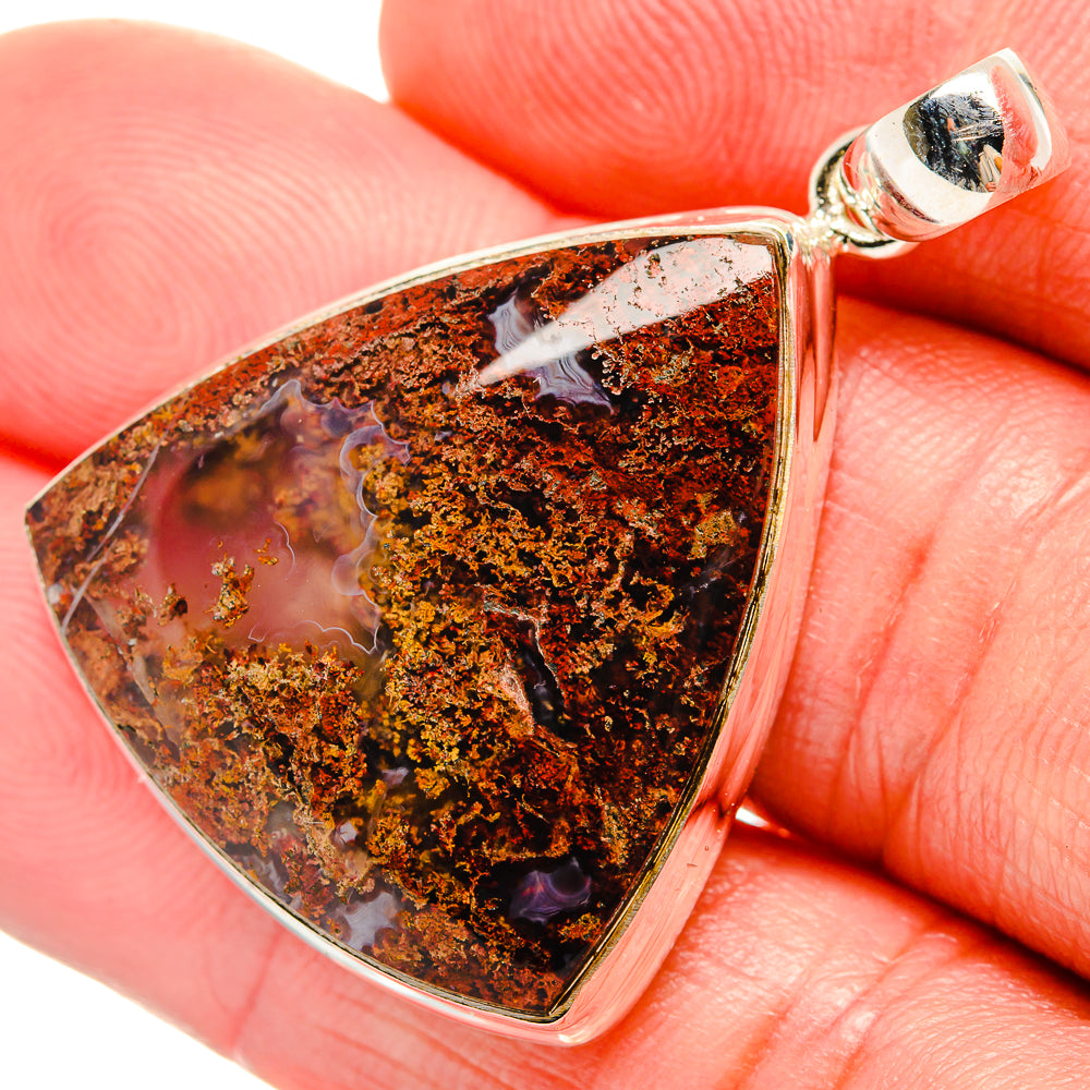 Indonesian Plume Agate Pendants handcrafted by Anasilvercos - PD33922
