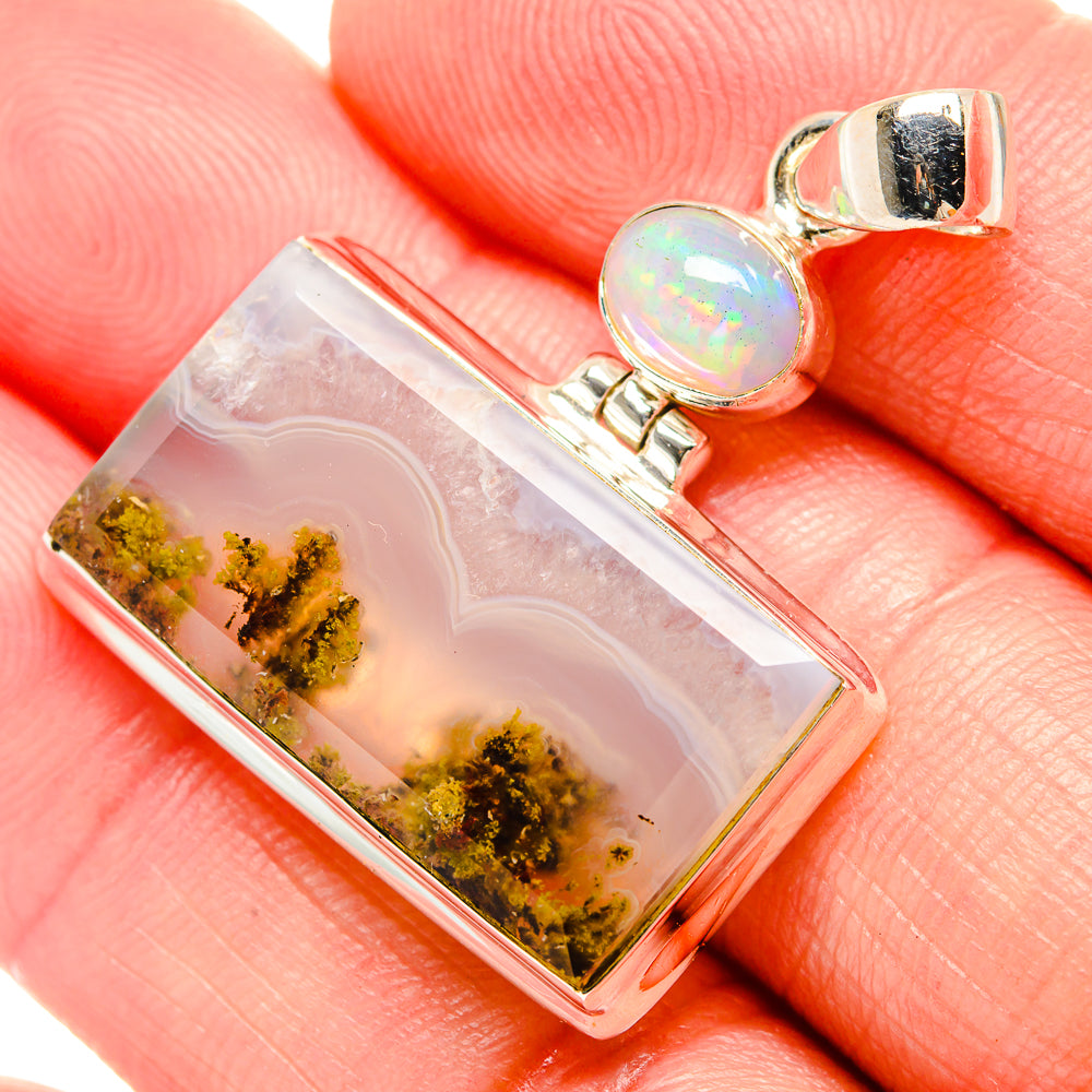 Indonesian Plume Agate Pendants handcrafted by Anasilvercos - PD33924
