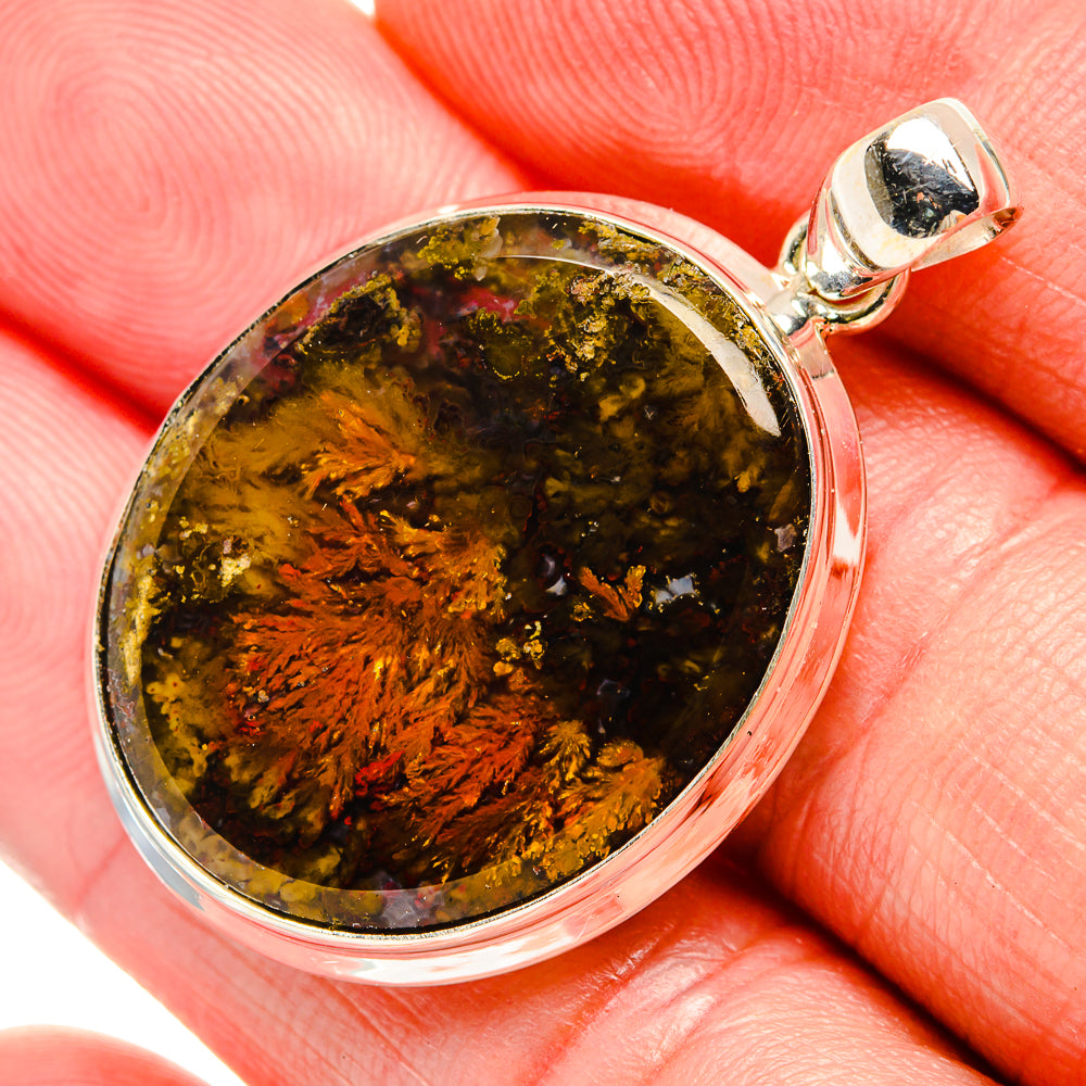 Indonesian Plume Agate Pendants handcrafted by Anasilvercos - PD33925