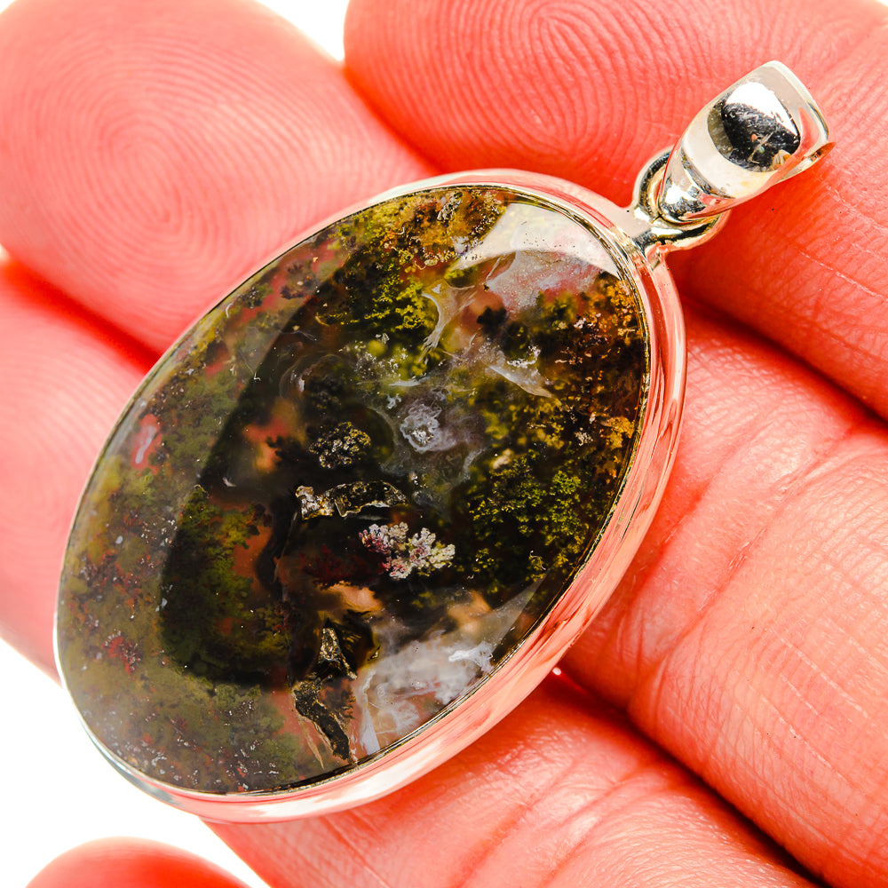 Indonesian Plume Agate Pendants handcrafted by Anasilvercos - PD33927