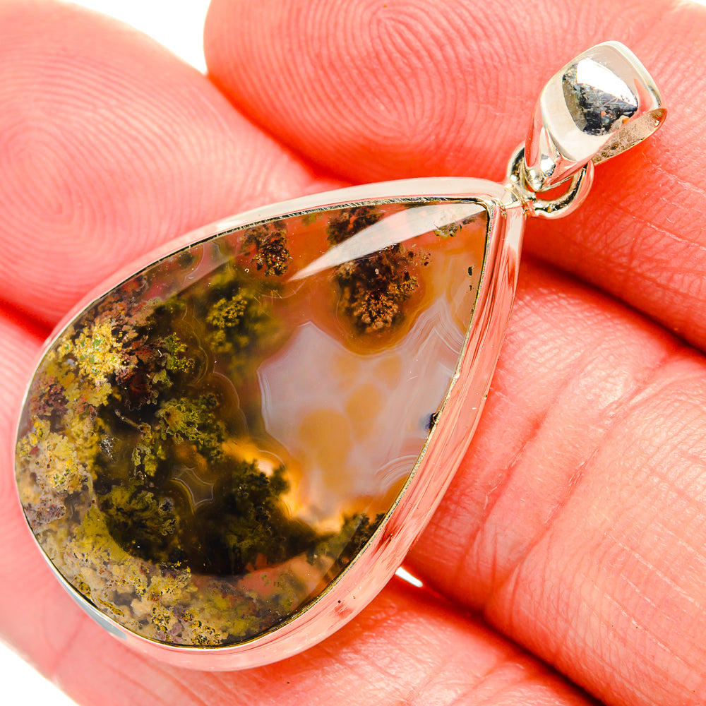 Indonesian Plume Agate Pendants handcrafted by Anasilvercos - PD33929