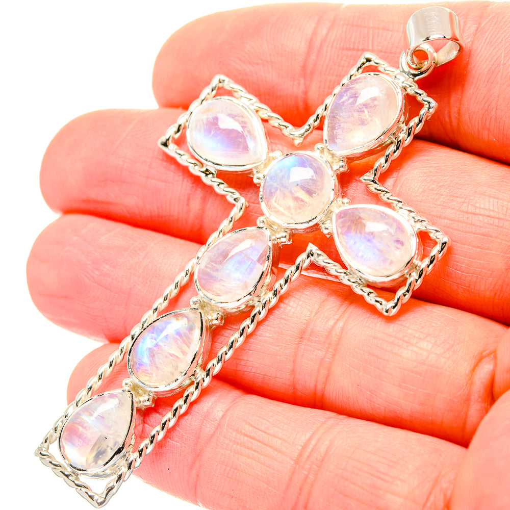 Rainbow Moonstone Pendants handcrafted by Anasilvercos - PD33945