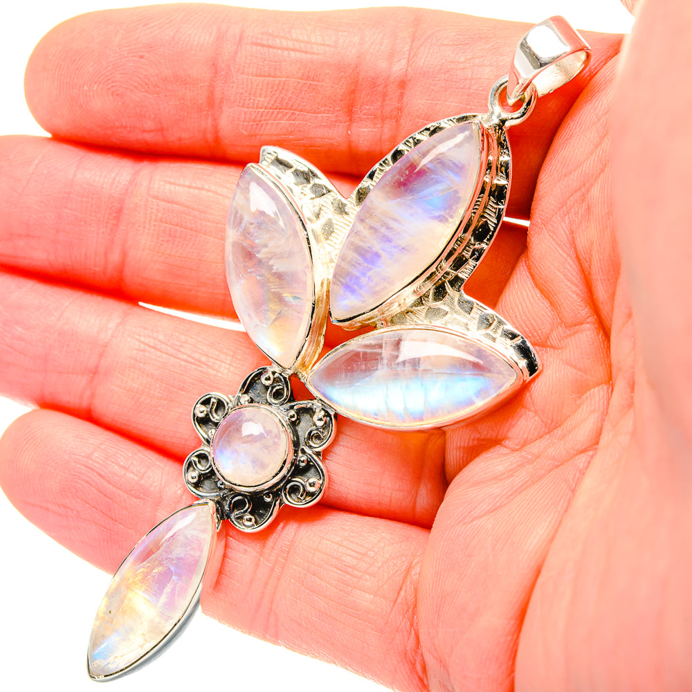 Rainbow Moonstone Pendants handcrafted by Anasilvercos - PD33949