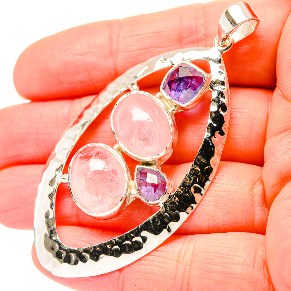Rose Quartz Pendants handcrafted by Anasilvercos - PD33951