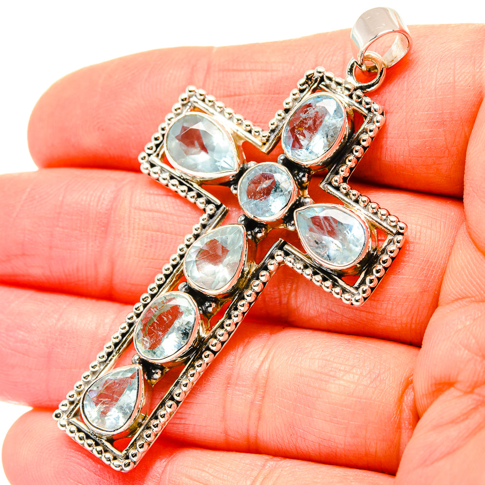 Blue Topaz Pendants handcrafted by Anasilvercos - PD33954