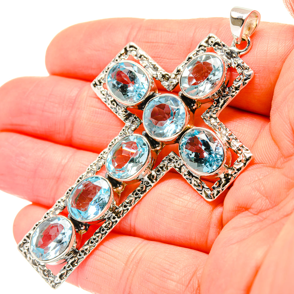 Blue Topaz Pendants handcrafted by Anasilvercos - PD33956