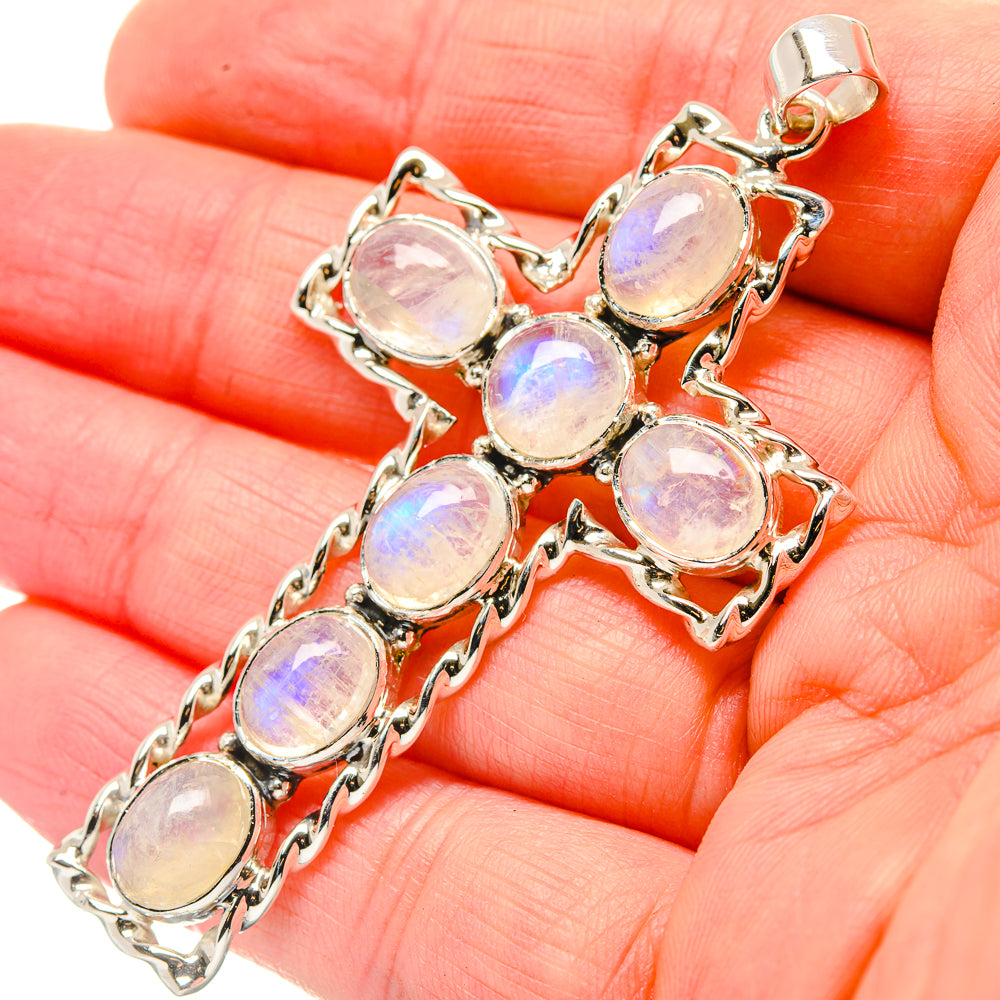 Rainbow Moonstone Pendants handcrafted by Anasilvercos - PD33969