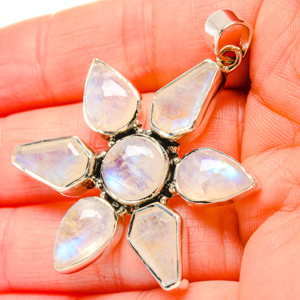 Rainbow Moonstone Pendants handcrafted by Anasilvercos - PD33970