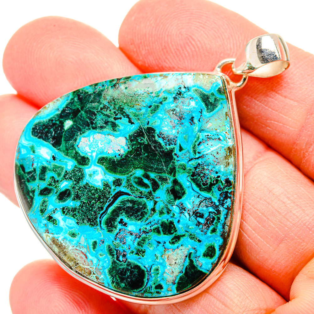 Malachite In Chrysocolla Pendants handcrafted by Anasilvercos - PD33976