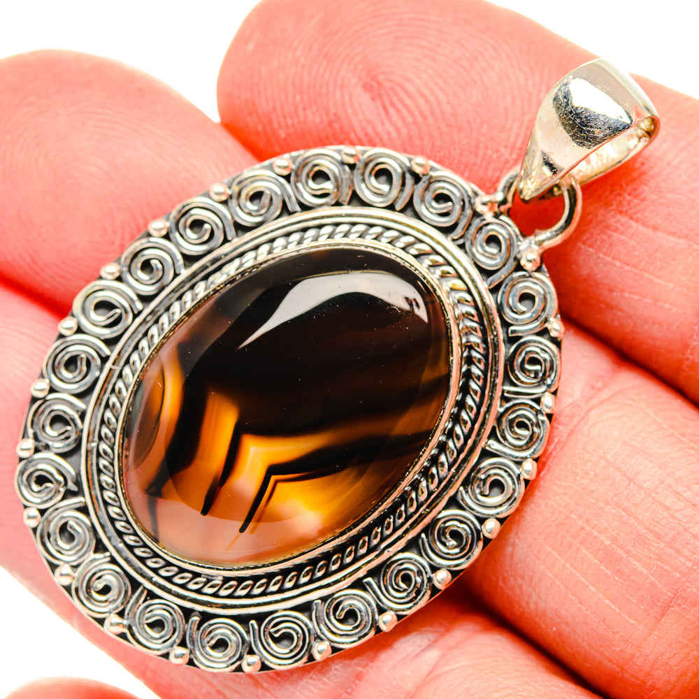 Botswana Agate Pendants handcrafted by Anasilvercos - PD33979